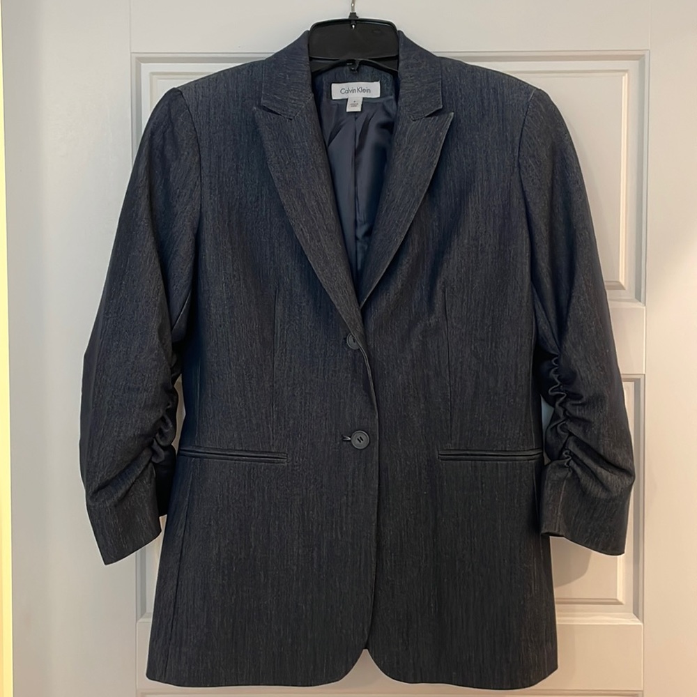 Calvin Klein Denim-like blazer with stretch